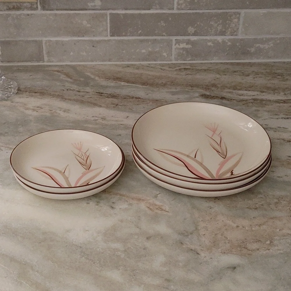 5 MCM Winfield Pink Dragon Flower Dishes